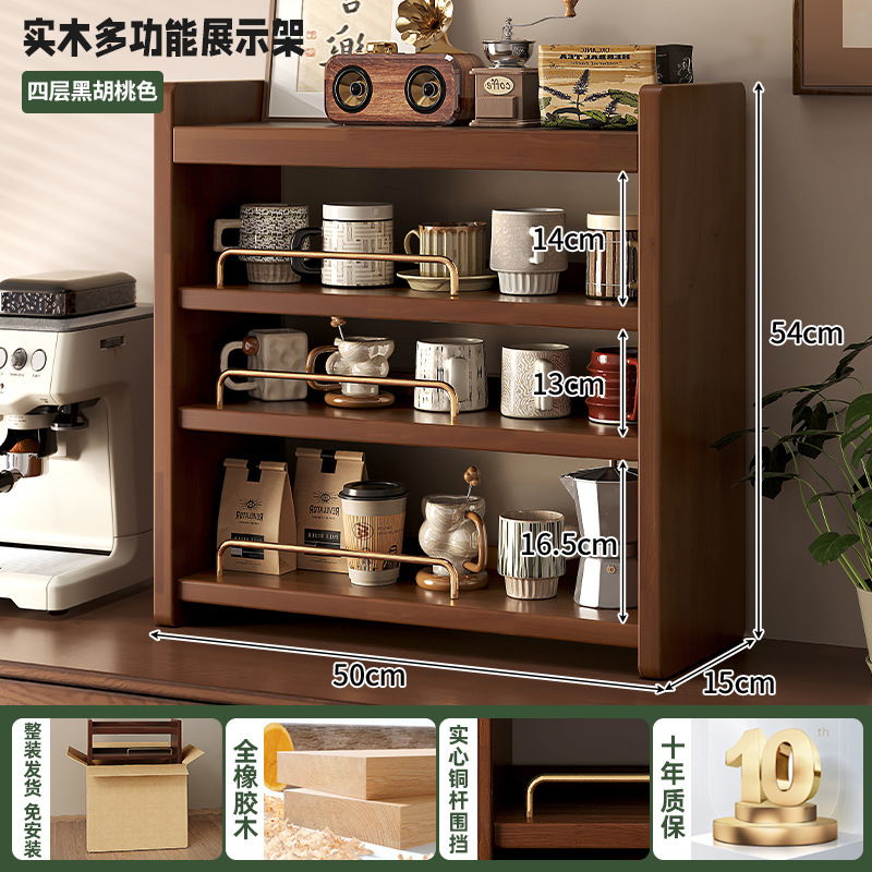 Portavasos de madera maciza encimera estante de almacenamiento de tazas estante de taza de agua acrílica taza de té taza de café estante de escritorio