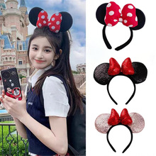 米奇耳朵蝴蝶结发箍游乐园米老鼠波点头饰兔耳朵头箍成人儿童发饰