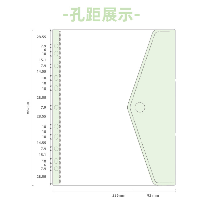 Kangbai E3120 ルーズリーフ 11 穴ベルクロ収納袋クリームカラー学生妊婦出生前検査情報ファイルバッグ|undefined