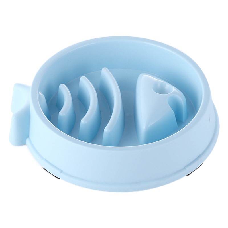 PET Bowl en forma de pescado comida lenta tazón anti-choke medio y gran perro plástico PP antideslizante anti-knock comida lenta tazón de una sola pieza entrega