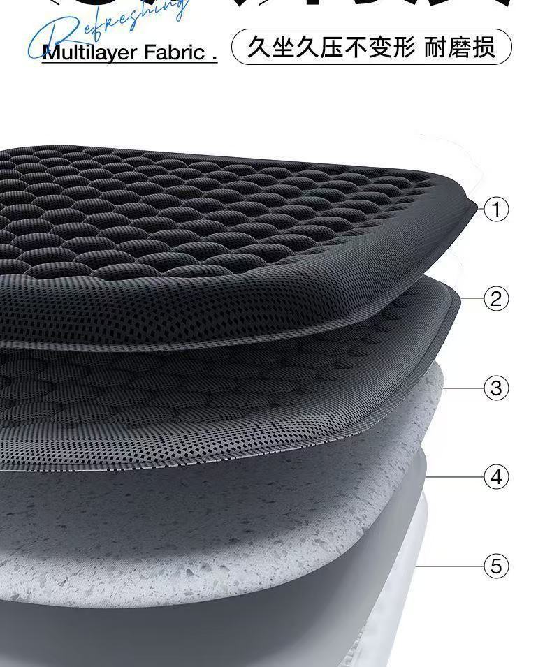 Car seat cushion summer cooling pad gel ice pad single piece universal for all seasons seat cushion ventilated breathable butt pad car mat