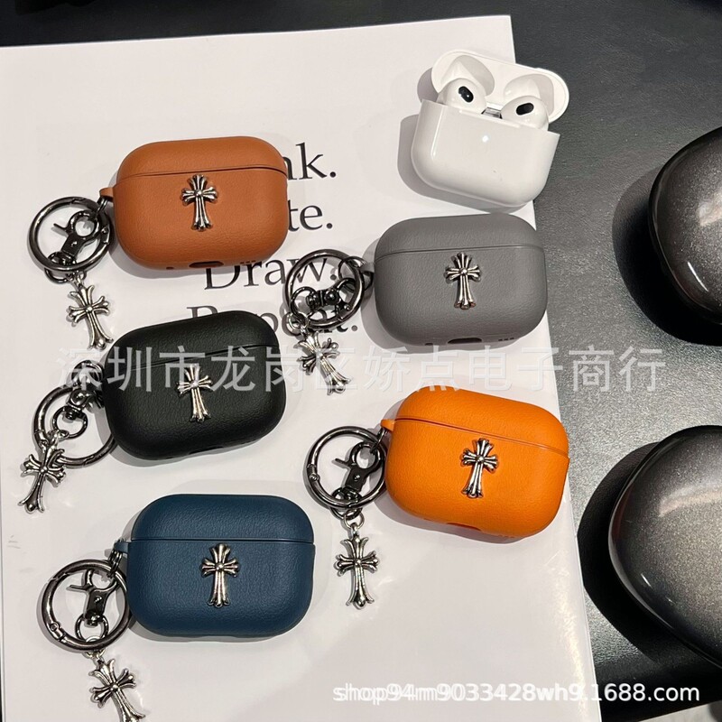 New Trendy Brand Airpods4 Wireless Bluetooth Leather Protective Case for 1St/2Nd Generation, Suitable for Apple Pro3 Anti-Drop Protection