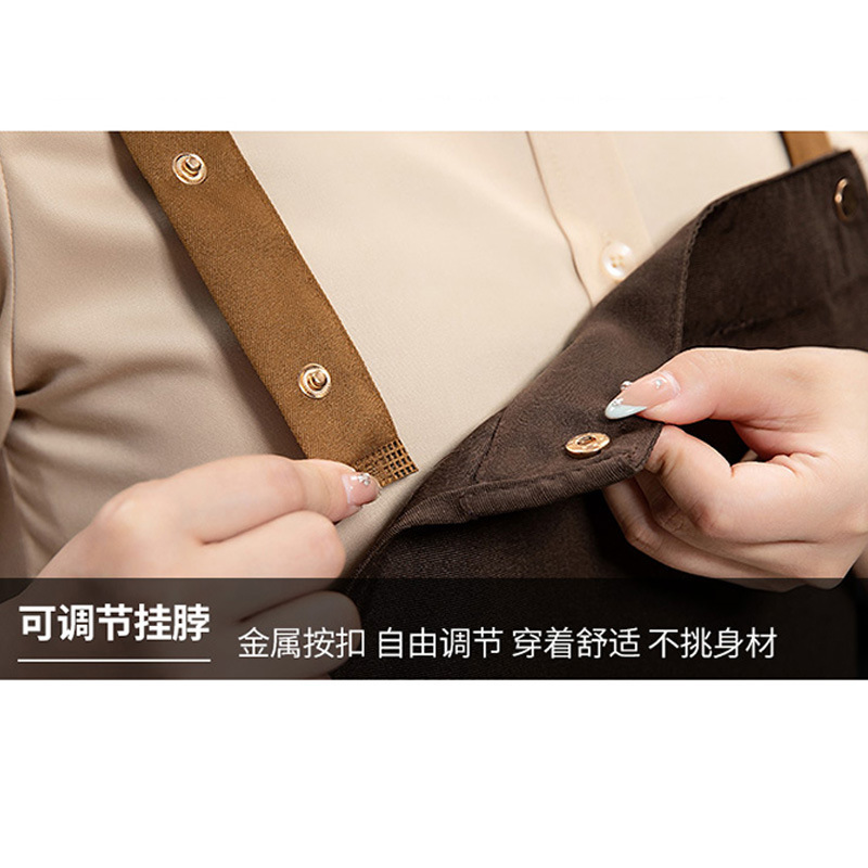 調節可能なエプロンロゴ印字スーパー果物従業員服飲食ミルクティー店作業服防水通気性|undefined