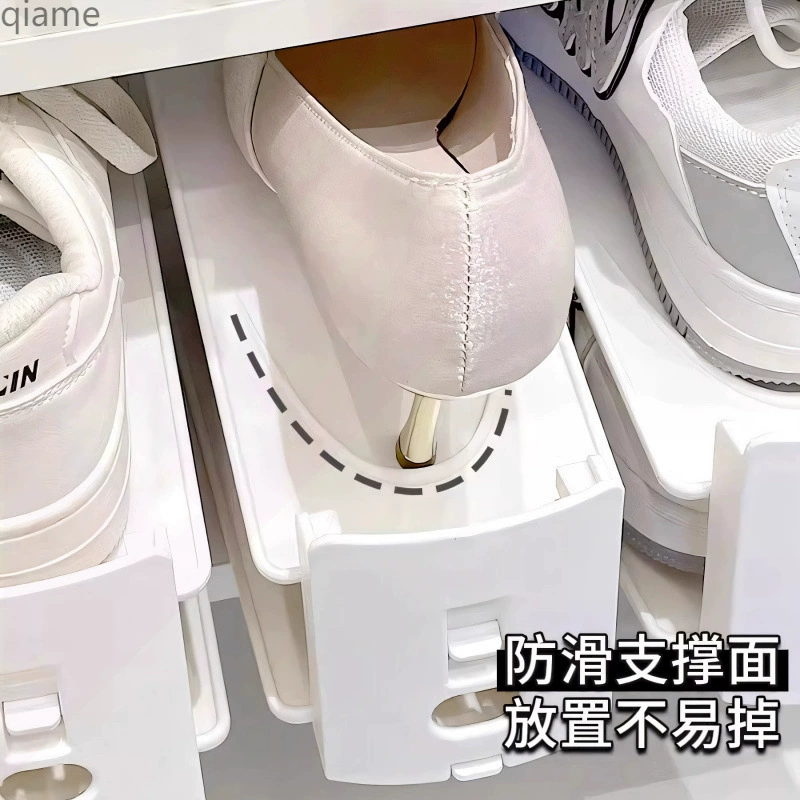 Adjustable plastic double-layer simple storage system, support frame