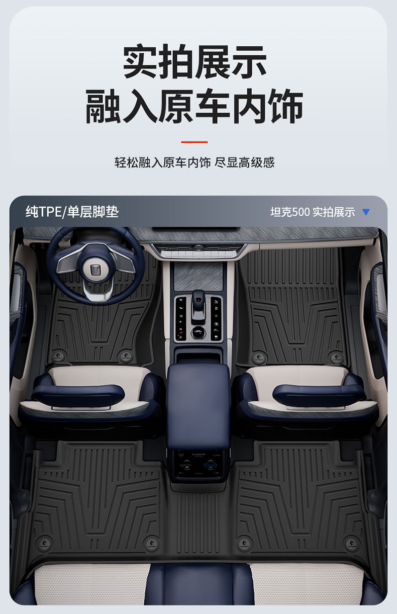 Suitable for Tank 300 New Energy 400 500, special all-weather TPE car floor mats and interior accessories