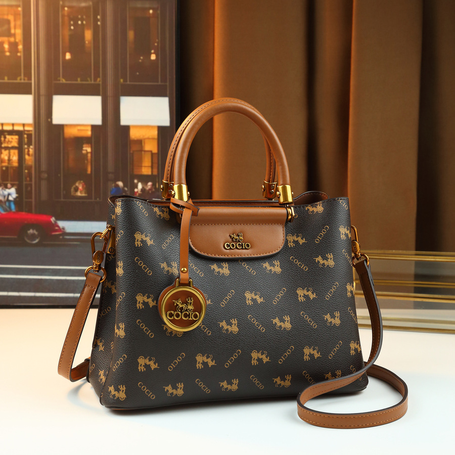 Dames draagtas met grote capaciteit, veelzijdige schoudertas/crossbodytas, stijlvolle en verfijnde PU-leren werktas met meerdere compartimenten en ritssluiting._voghion.com
