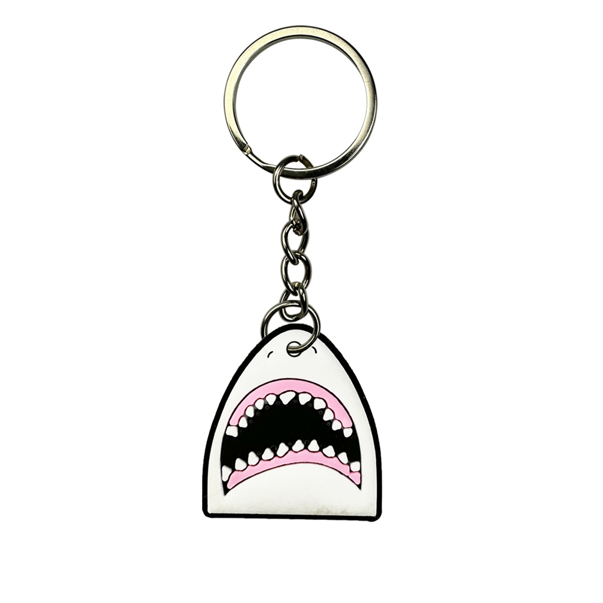Fábrica directa de dibujos animados tiburón llavero de PVC goteo parche de alta calidad accesorios llavero colgante DIY gratis