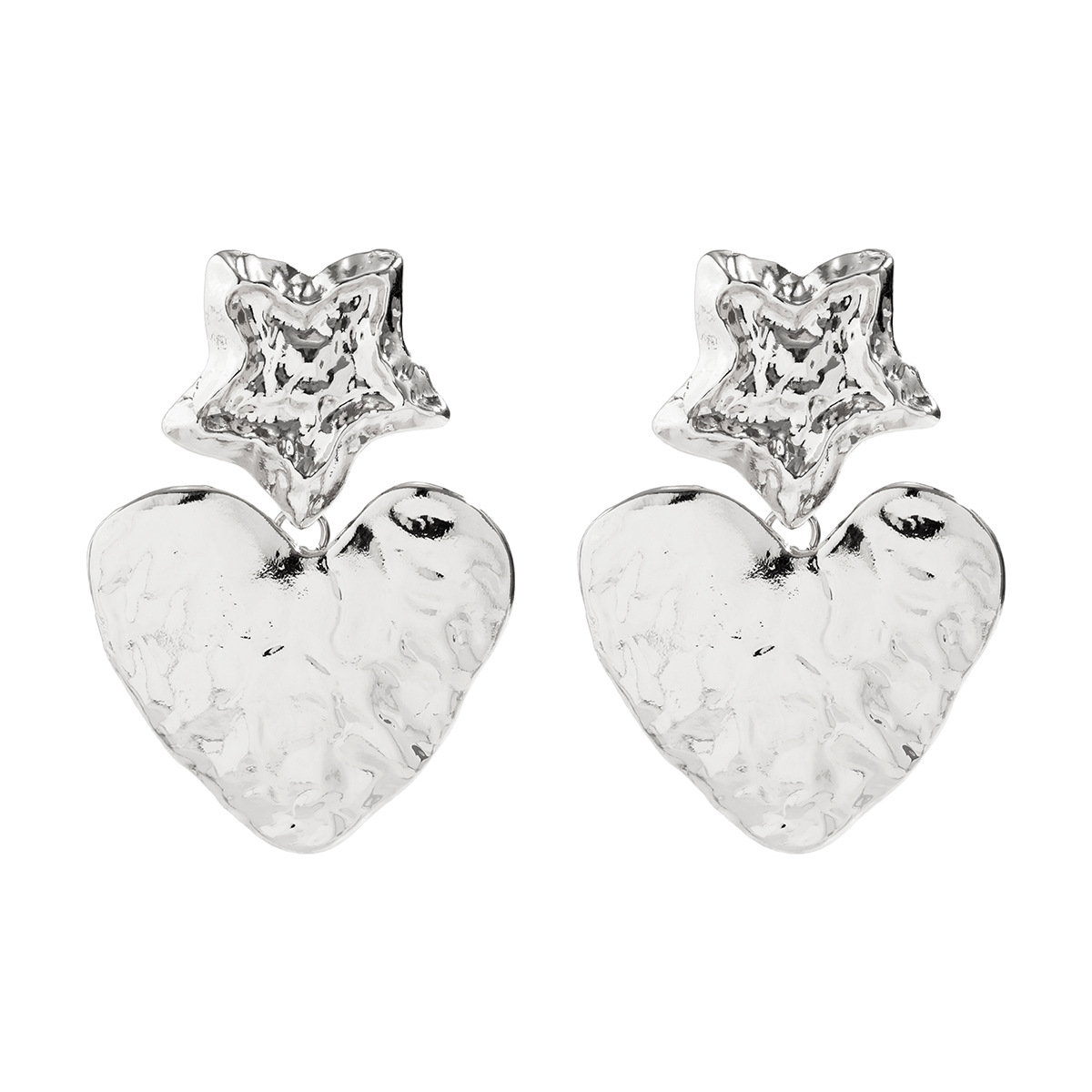 1 Par Elegante Señora Gotitas De Agua Ondas Forma De Corazón Enchapado Hierro Aretes display picture 30