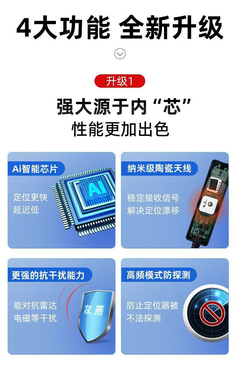 Single-Beacon Car Gps Tracker 4g All-Network Smart Vehicle Positioning Tracker Anti-Theft and Anti-Loss for Electric Vehicles
