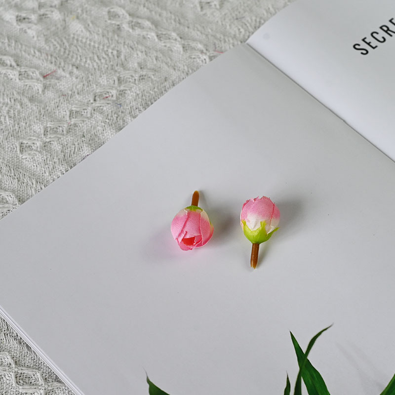 Simulación mini pulgar brotes de rosas brotes de estrellas hechos a mano DIY guirlanda caja de dulces flor de pecho decoración de boda flores de seda