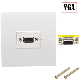 VGA panel 86-type computer projector monitor female and female direct plug welding-free DB15Pin Wall multimedia socket