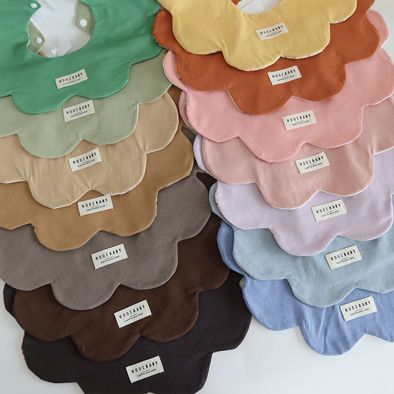 K **y South Korea same baby bib baby saliva towel class a cotton double-sided saliva bag baby bib 0-2 years old