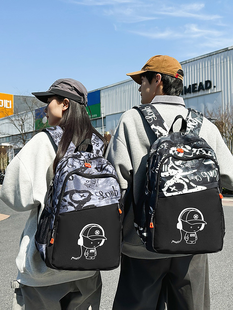 2025 New Musical Astronaut Backpack Junior Senior high school College Students Graffiti Print Large Capacity Backpack for Men and Women