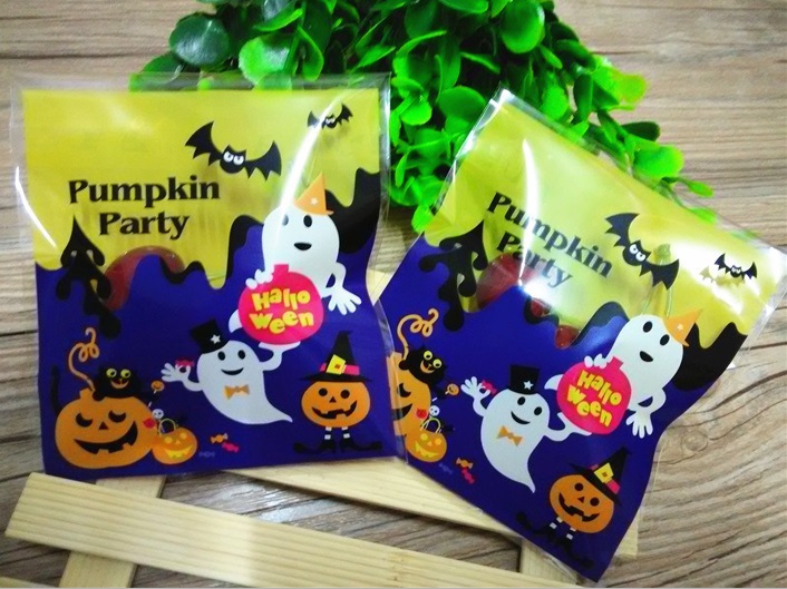 Bolsas de embalaje para dulces de Halloween y Navidad, bolsas para galletas, bolsas autoadhesivas de OPP para hornear, bolsas de embalaje para alimentos navideños