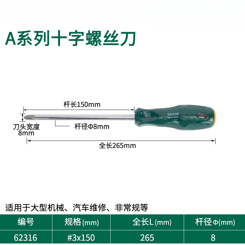 Destornillador de cabeza de rábano pequeño destornillador de ciruela de boca plana cruzada