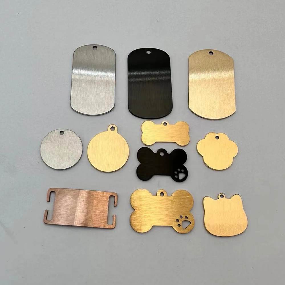 Прямые поставки с фабрики Source, матовая бирка для собак, матовая бирка для домашних животных из нержавеющей стали, золотая, синяя, черная матовая бирка