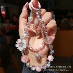轻奢水晶串珠手机挂绳手腕满钻挂链高级感水钻挂饰吊坠小众手提链