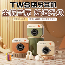 Q87无线蓝牙耳机耳夹音乐耳机超长续航大容量不入耳批发复古相机