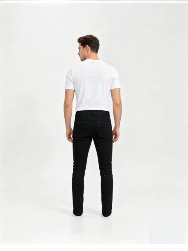 Pantalones de Mezclilla para Hombre, Elástico, Cintura Alta, para Uso Casual image 3
