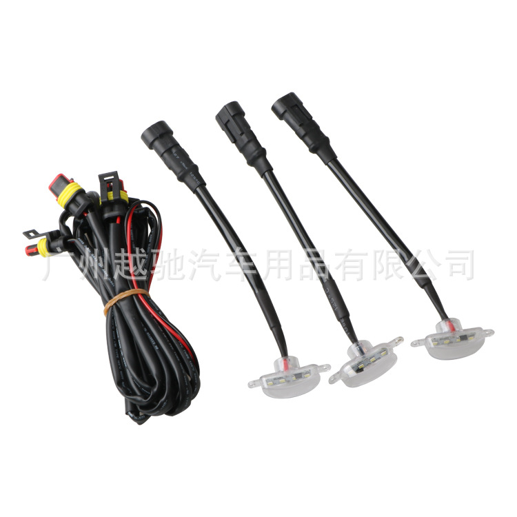 Coche camioneta F150 vehículo todoterreno rejilla de malla media pequeña luz amarilla luz diurna luz decorativa LED ámbar rueda ceja Luz