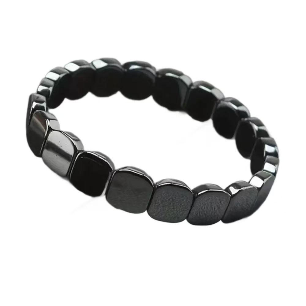 Cross-Border Amazon Health Care Square Bracelet Brazilian Black Gallstone Magnetic Magnetic Therapy Bracelet Health Care Couple Gift