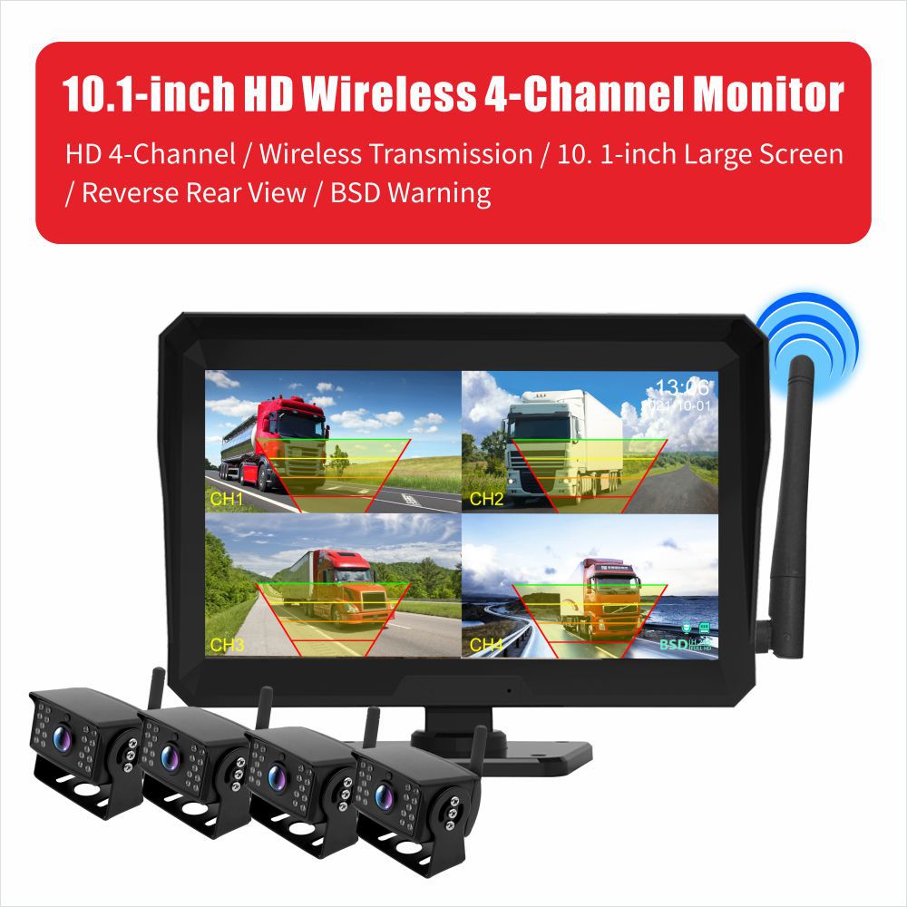 Wireless Car Monitor Backup Camera HD Night Vision Dual Recording