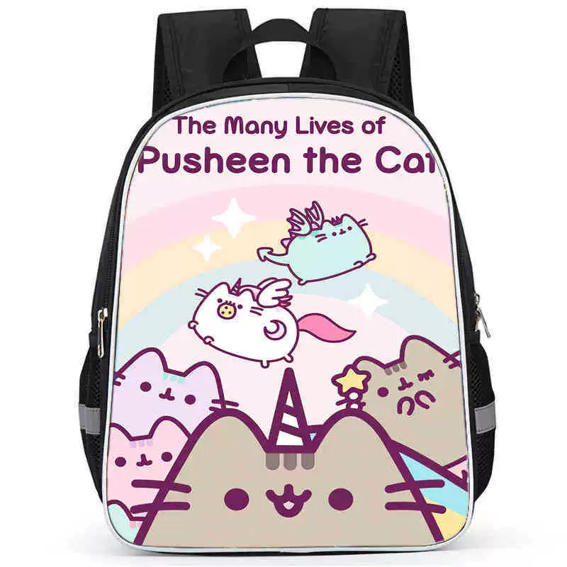 Рюкзак учебный Pusheen Fat Jimao с принтом периферийного типа, через стекло, зарубежная торговля, школьный рюкзак