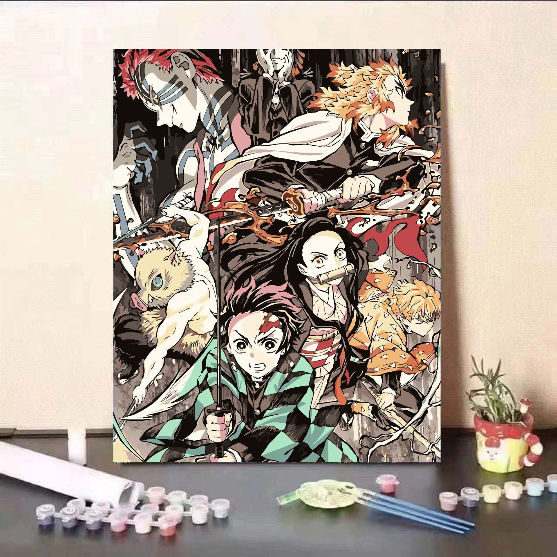 Personaje de yuanes animado bidimensional DIY pintura al óleo digital descomprimida a mano nicho pintura de relleno de color