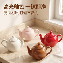 跨境大号大容量冷水壶英美式简约茶壶下午茶咖啡壶茶具陶瓷茶壶