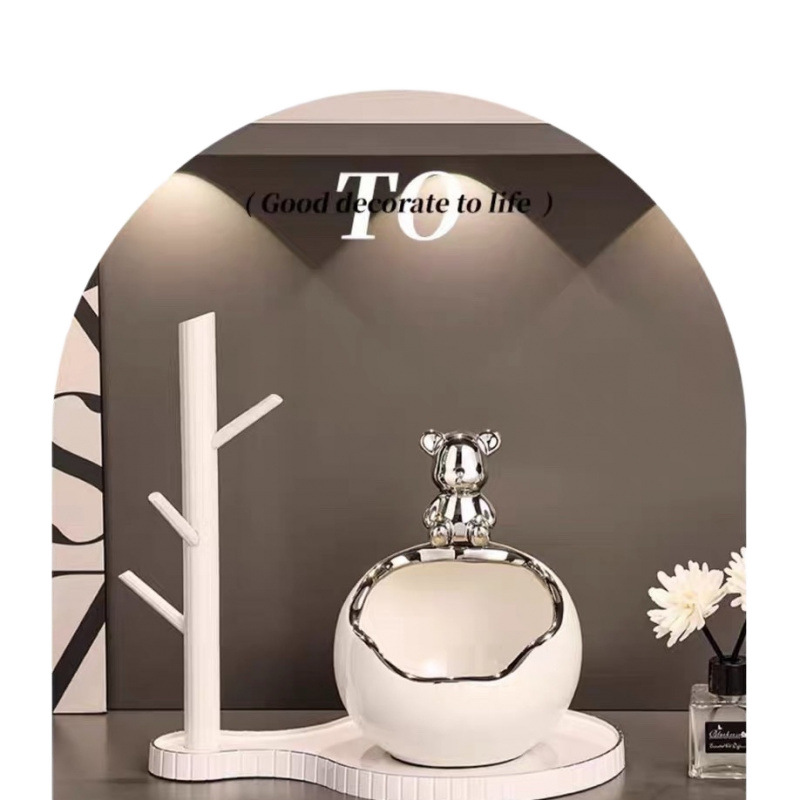 신제품 곰 홈 입구 현관 장식품 키 보관 문 입구 신발 캐비닛 거실 장식 집들이 행사