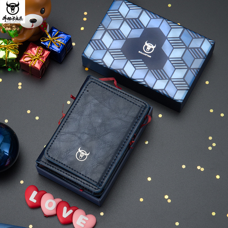 Captain NIU billetera para hombre titular de la tarjeta titular del teléfono móvil dólar estadounidense billetera pequeña retráctil de aleación de aluminio titular de la tarjeta caja de regalo