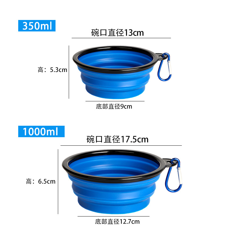 Fabricantes personalizados para mascotas plegables tazón al aire libre acompañante perro cuenca perro percha portátil tpr retráctil agua granos comida para mascotas
