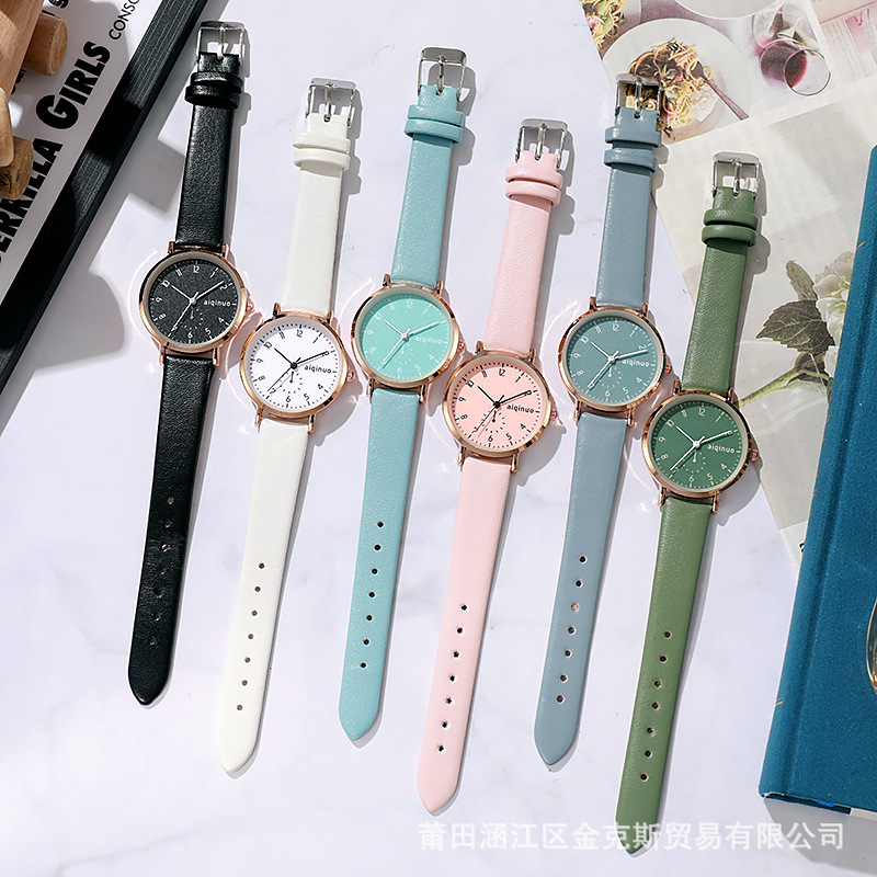 Green Watch Female High School Students Examination Artistic Simple Temperament Junior High School Retro White Fragrant Wind Quartz Watch Green Watch Female High School Students Examination Artistic Simple Temperament Junior High School Retro White Fragrant Wind Quartz Watch