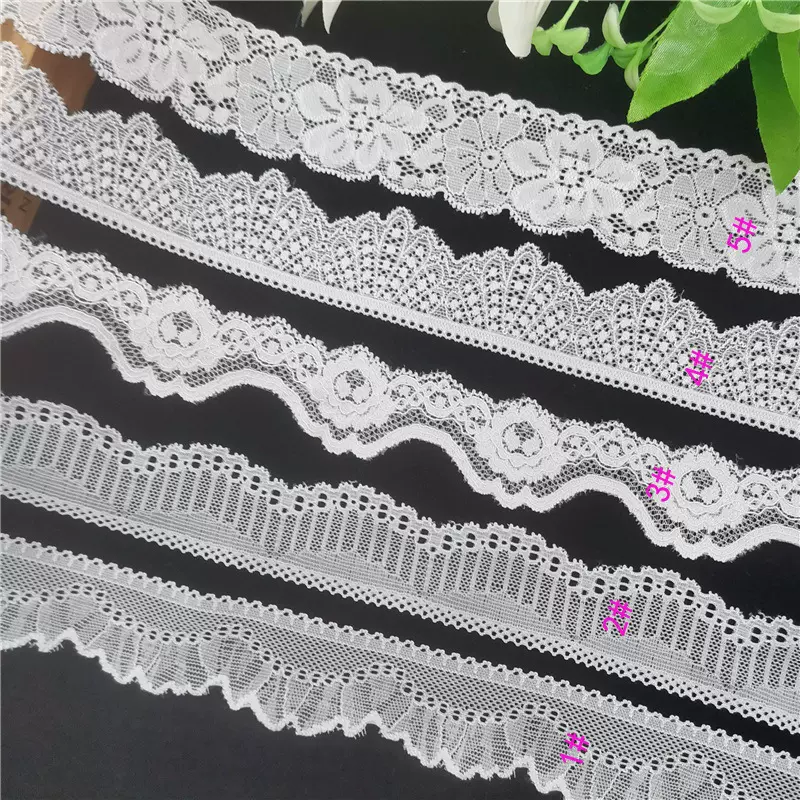 3.5cm波浪弹力蕾丝花边内衣服装辅料3.8cm锦纶丝精品女装蕾丝带