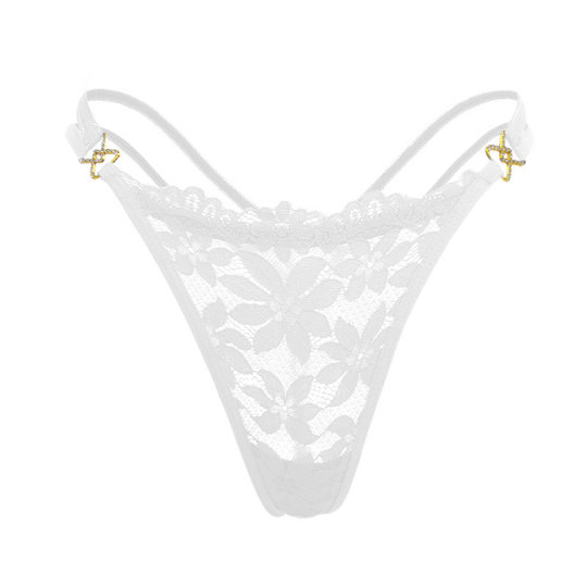2025 New Sexy Underwear Women Amazon Explosions Lace Flower Pattern Bow Metal European and American Underwear Women