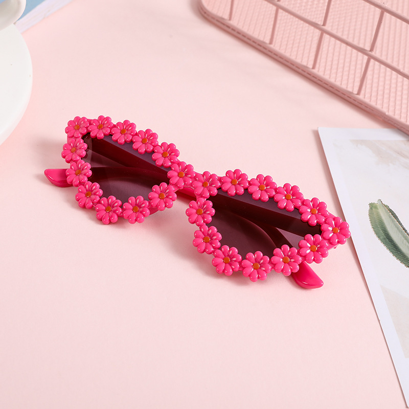 Casual Cute Flower Ac Cat Eye Full Frame Glasses display picture 5