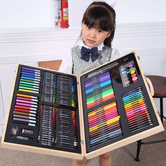 六一子供の日180木箱絵筆セット水彩筆ギフトボックス絵画用品事務クレヨン油絵棒