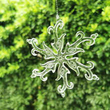 亚克力水晶汽车挂件透明车挂摆件冰雪圣诞雪花创意车饰品吊坠批发