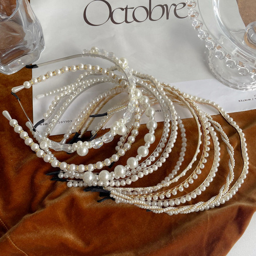 Delicate Fresh Pearl Headband | Simple Vintage Hairband for Women | Instagram-Worthy Korean Style, Internet-Famous, Elegant & Ethereal Headdress in Mori Girl Style