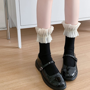 Lace Socks Children's Japanese Ballet Style Girl's Mid-length Socks Spring and Summer Sweet All-match Academic Style jk Mary Jane Shoes and Socks