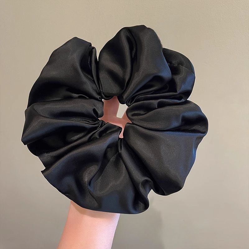 Corbata de pelo de intestino de lunares de crema grande coreana, gomas de goma de cola de caballo suaves para mujer, accesorios para el cabello de bola, accesorios para el cabello, cuerda para la cabeza