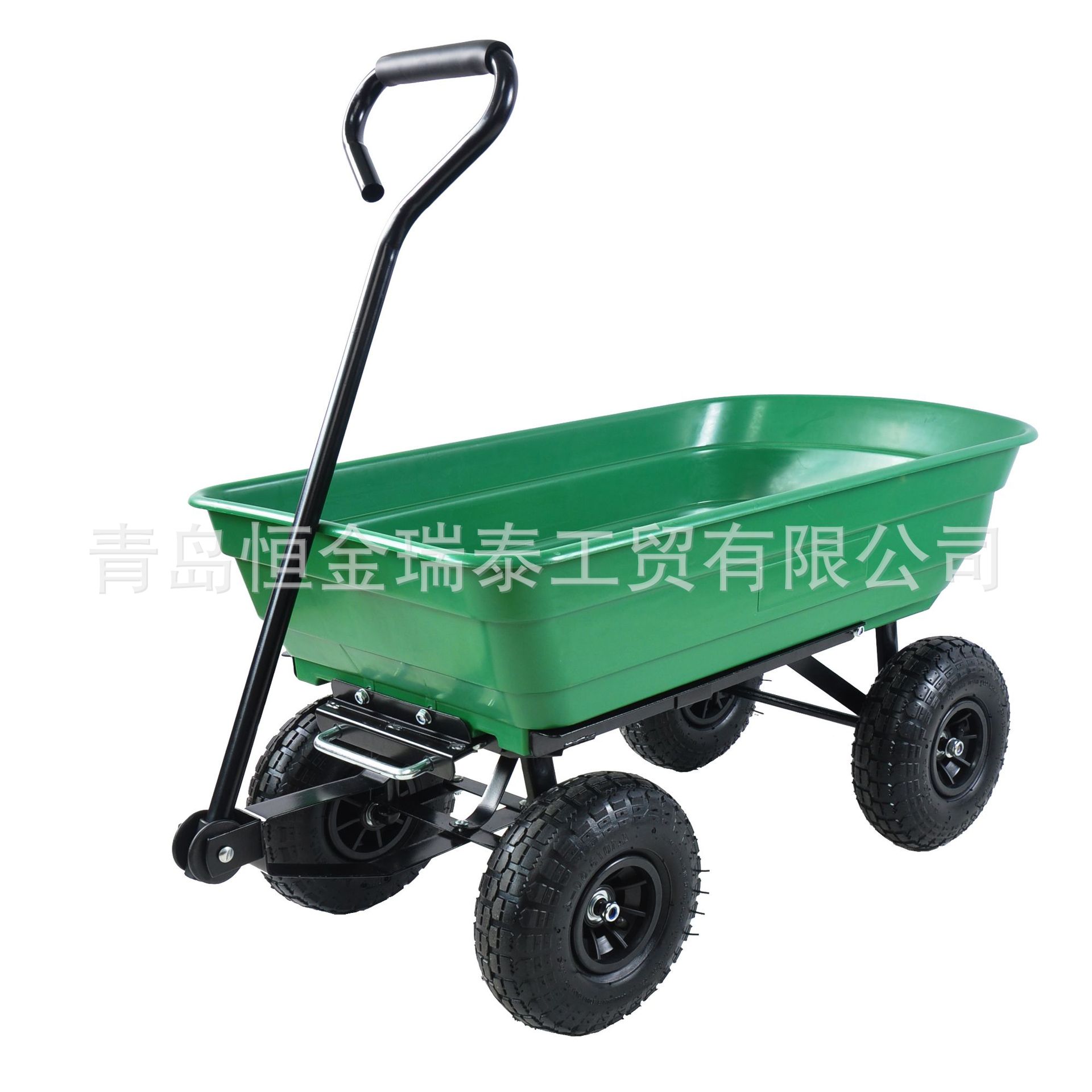 园林工具车户外农用手拉车搬运五金翻斗车气胎四轮车