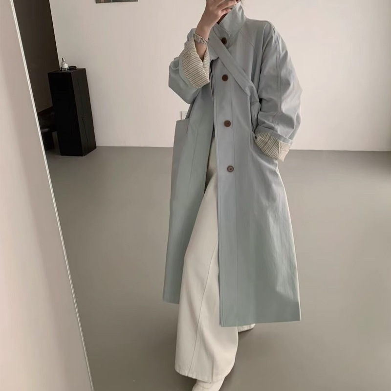 Trendy Mid-Length Trench Coat for Women 2025 Spring and Autumn New Korean Style Petite