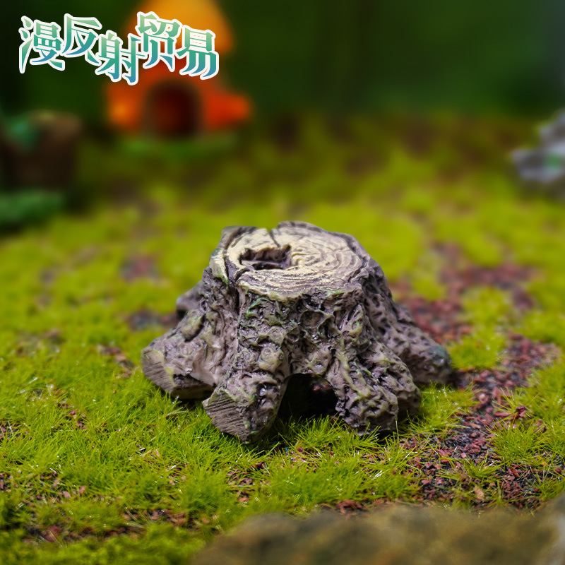 Explosive Moss Micro Landscape Jewelry Resin Farmhouse Flower Pot Aquarium Decoration Simulation Tree Root Fish and Shrimp Escape House