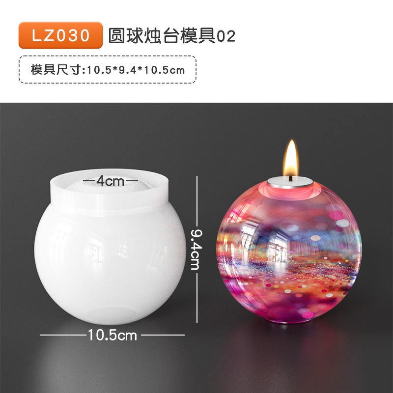 36 epoxi vela molde cristal racimo bola arco Polka Dot cubo vela almacenamiento hecho a mano resina silicona molde