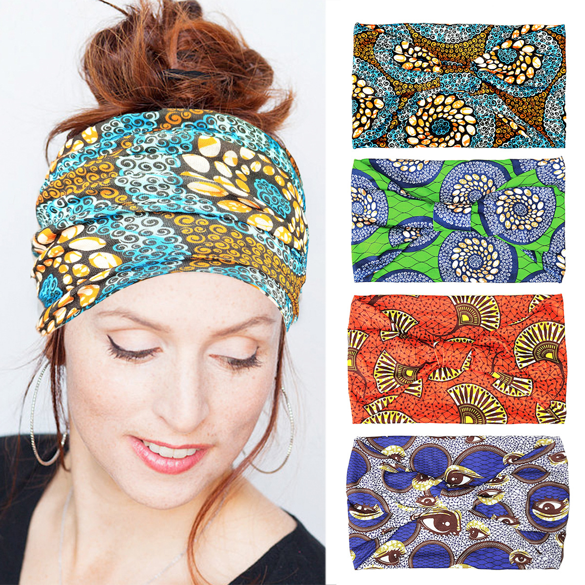 29g Weight Hair Band Hair Accessories Type 1 Piece Quantity Holiday, Travel Occasion Printing Pattern Women's Gender Bohemian Style Women's Bohemian Printing Hair Band 无