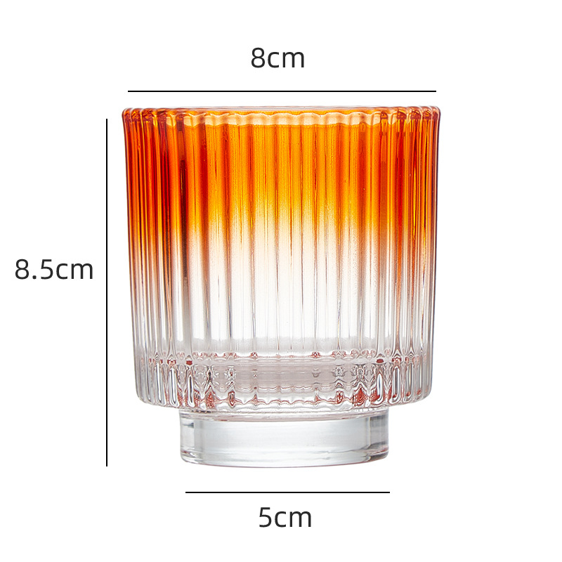 Mayorista taza de vela nórdica vacía taza de vidrio de color gradiente candelabro diy recipiente de incienso taza de incienso