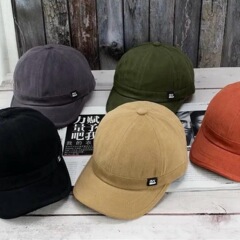 短檐帽子男女时尚遮阳韩版潮牌夏秋季防嗮百搭大头软顶日系鸭舌帽