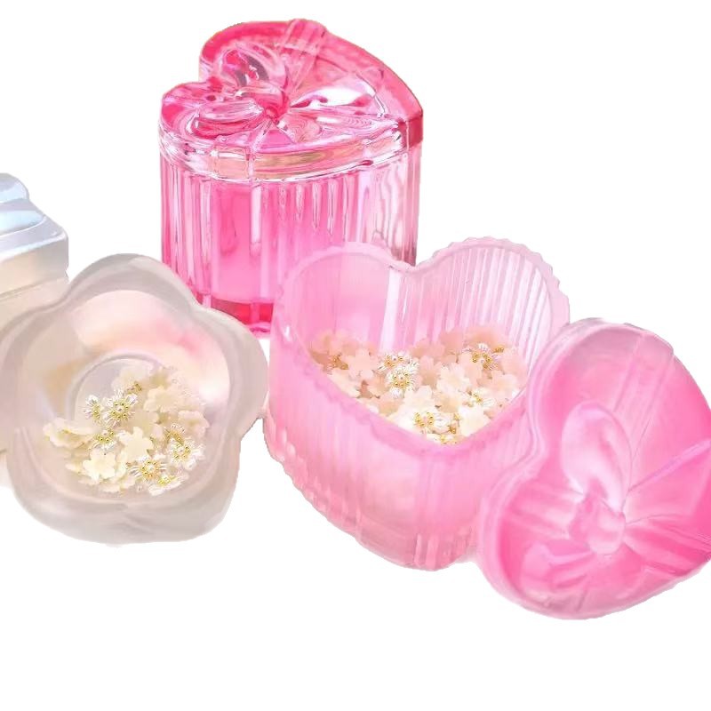 Vaso de Cristal Cuadrado con Moño para Uñas Cristal Lavadera de Pinceles para Manicura