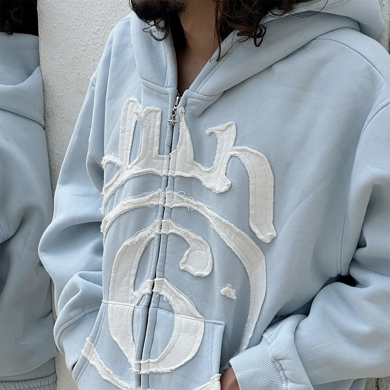 2025 New European and American Wholesale Cross-Border Patchwork Pattern Long-Sleeved Zipper Hoodie Y2K Trendyy Street Wear 2025 New European and American Wholesale Cross-Border Patchwork Pattern Long-Sleeved Zipper Hoodie Y2K Trendyy Street Wear